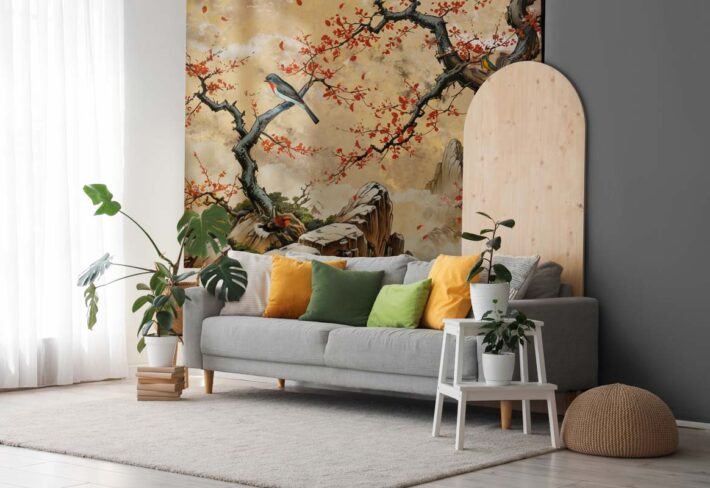 Hanami, Poetic Stillness in Nature’s Timeless Beauty Mural mockup