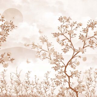 Dawnlure, Chinoiserie Sepia Bloom Wallpaper Mural