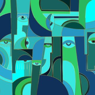 Fractalis, Faces Within Wallpaper Mural