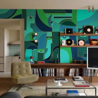Fractalis, Faces Within Wallpaper Mural mockup