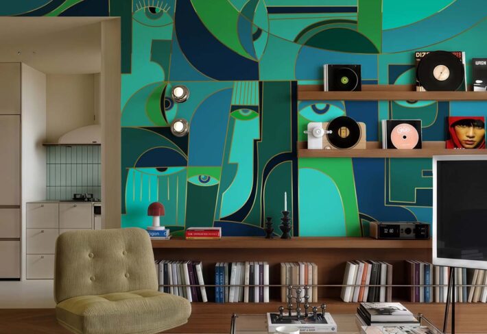 Fractalis, Faces Within Wallpaper Mural mockup