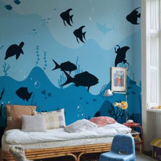 Aqualune, Ocean Whimsy Wallpaper Mural mockup