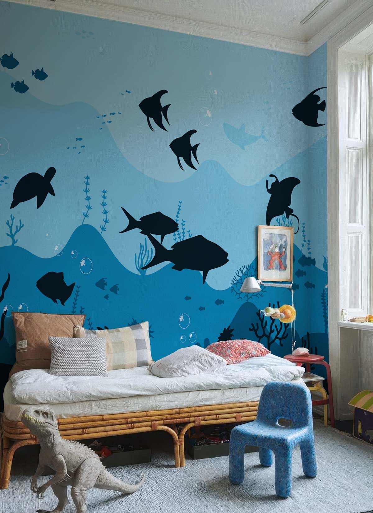 Aqualune, Ocean Whimsy Wallpaper Mural mockup