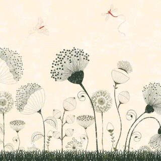 Lila, Cream Meadow Dragonfly Dance Mural