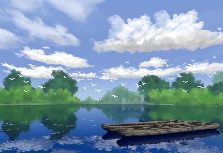 Aetheris, Tranquil Tone Landscape Scenery Wallpaper Mural