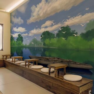 Aetheris, Tranquil Tone Landscape Scenery Wallpaper Mural mockup