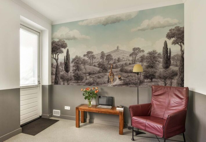 Dreamscape Safari Vintage Wallpaper Mural mockup