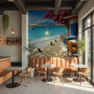 Island Retreat, Oceanfront Bliss Wallpaper Mural mockup