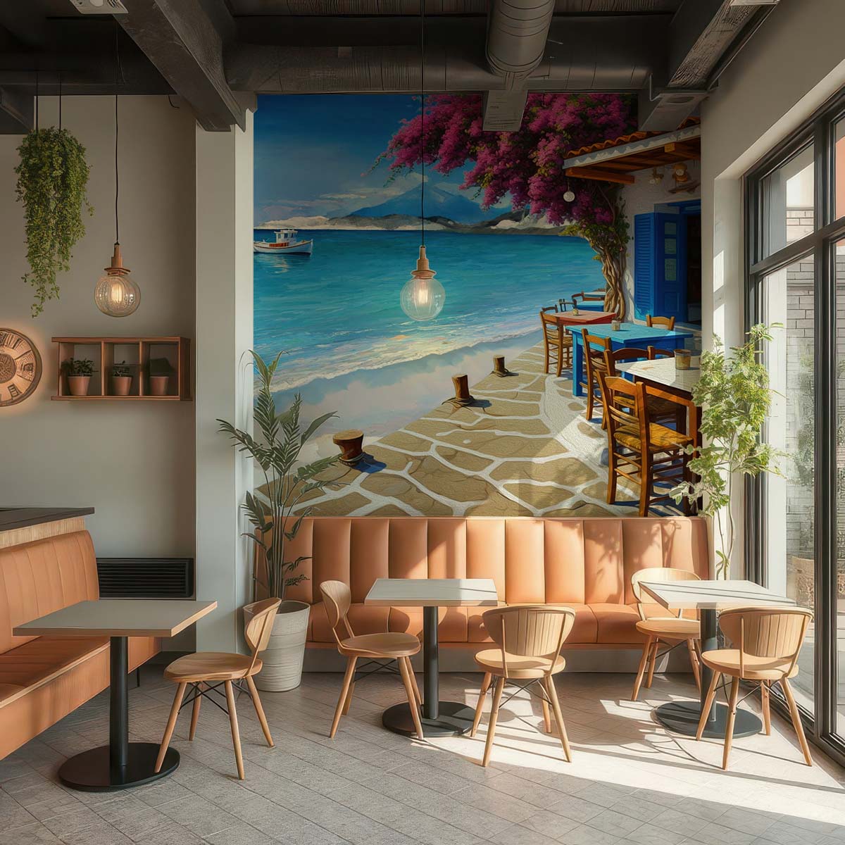 Island Retreat, Oceanfront Bliss Wallpaper Mural mockup