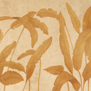 Zanara, Muted Ochre Tones Leaves Wallpaper Mural