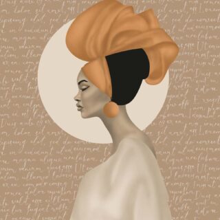 Zara, Terracotta Portrait Elegance Wallpaper Mural