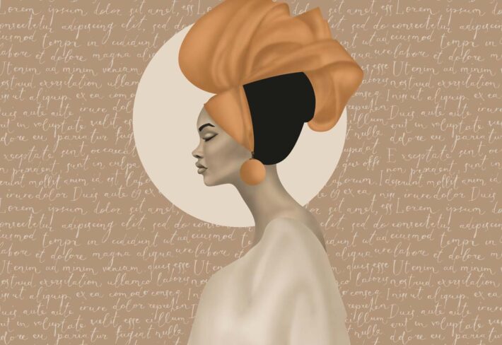 Zara, Terracotta Portrait Elegance Wallpaper Mural