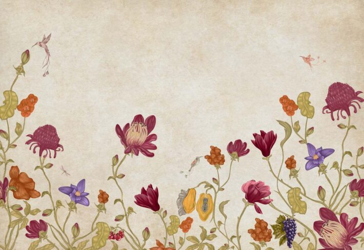 Ravienne, Morning of Nectar Floral Wallpaper Mural