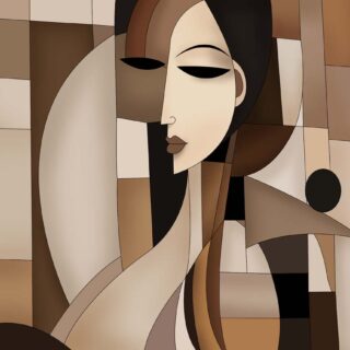 Seraphine, Modern Geometric Face Art Wallpaper Mural