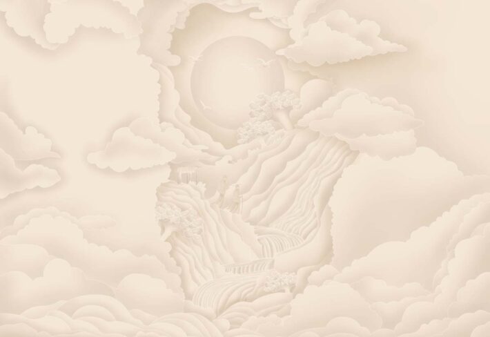 Oravelle, Soft-toned Serene Sunlit Valley Wallpaper Mural