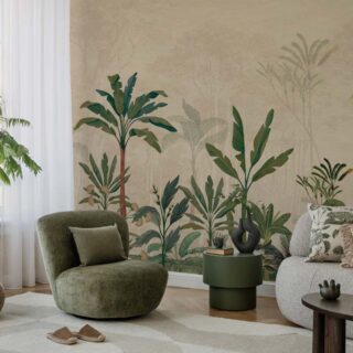 Oraya, Tropical Green Horizon Wallpaper Mural mockup