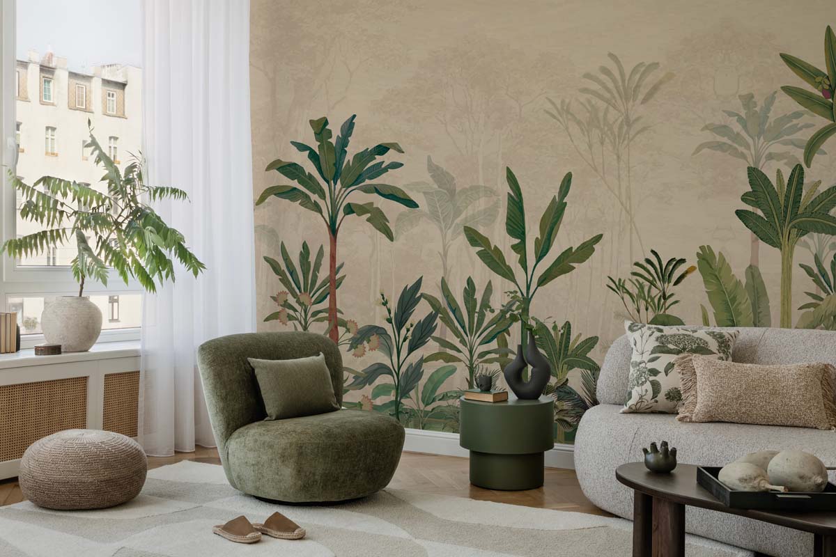 Oraya, Tropical Green Horizon Wallpaper Mural mockup