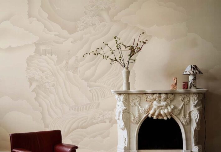 Oravelle, Soft-toned Serene Sunlit Valley Wallpaper Mural mockup
