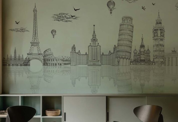Aurelia, Urban Green Global Landmarks Wallpaper Mural mockup
