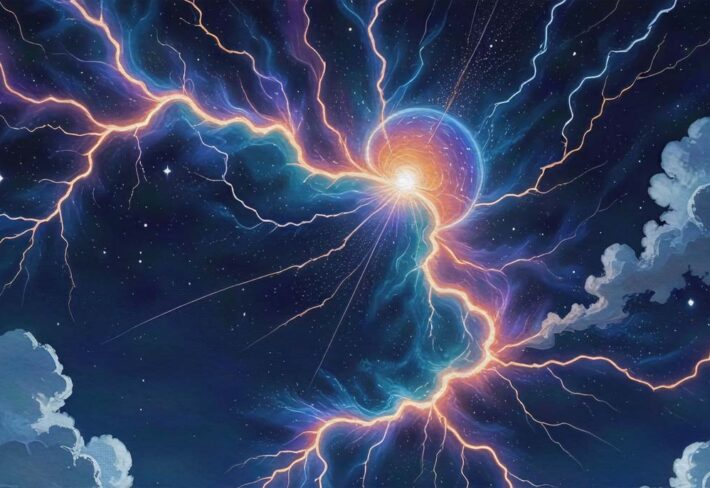 Zenthra, Cosmic Thunder Realm Wallpaper