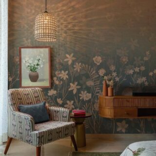 Secret Garden Faded Floral Elegance Wallpaper mockup