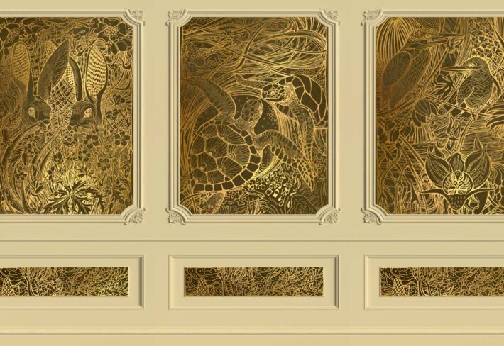 Spirit of the Savannah Gold Wallpaper Mural