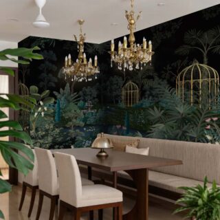 Lumora, Enchanted Luxurious Garden Wallpaper Mural mockup