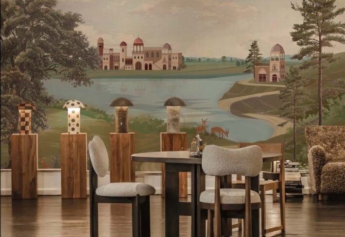 Lumara, Elegant Romantic Landscape Wallpaper Mural mockup