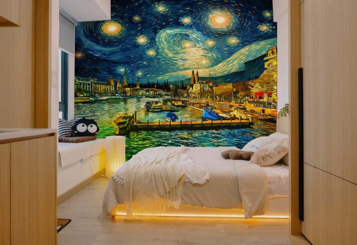 Stellavue, Where Stars Meet the Sea Wallpaper Mural mockup