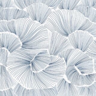 Aerisca, Soft Steel Blue Petal Drift Wallpaper Mural