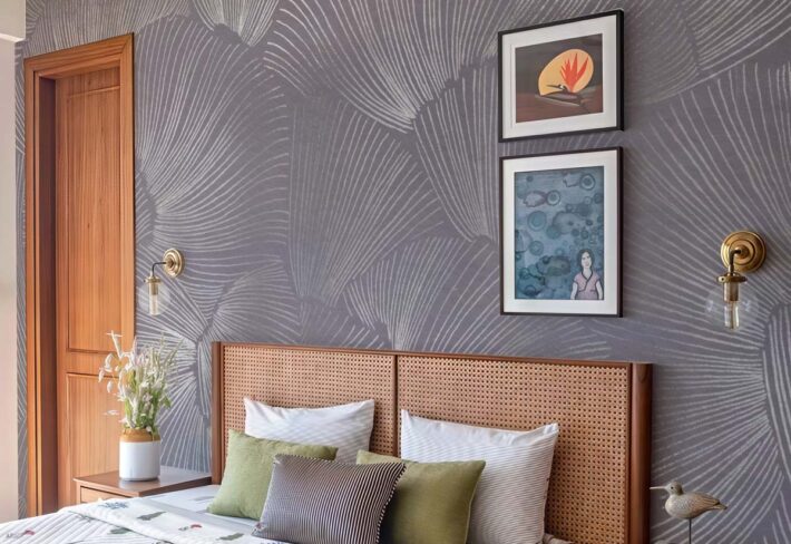 Aerisca, Silver Petal Drift Wallpaper Mural mockup