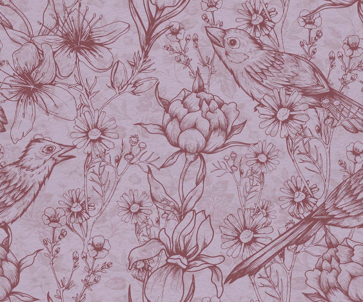 Willow Whisper, Avian Harmony in Bloom Wallpaper