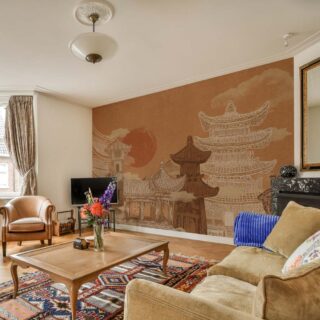 Zen Drift, Vintage Japanese Architectural Dreamscape Mural mockup