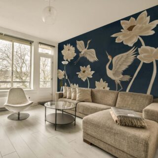 Waltz, Wild Bloom Whispering Wings Wallpaper Mural mockup
