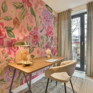 Stitched Garden, Embroidered Blossom Wallpaper Mural mockup