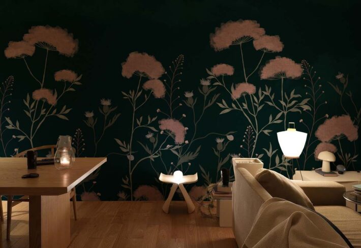 Velora, Nocturnal Bloom Wallpaper Mural mockup
