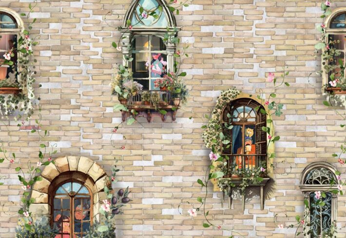 Whispering Windows, Tales on the Wall Wallpaper Mural