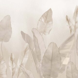 Veilicious, Soft Sepia Banana Leaves Wallpaper Mural