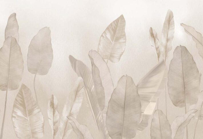 Veilicious, Soft Sepia Banana Leaves Wallpaper Mural