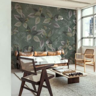 Leaf Tapestry, Botanical Harmony Mural mockup