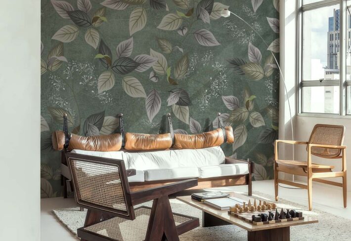 Leaf Tapestry, Botanical Harmony Mural mockup