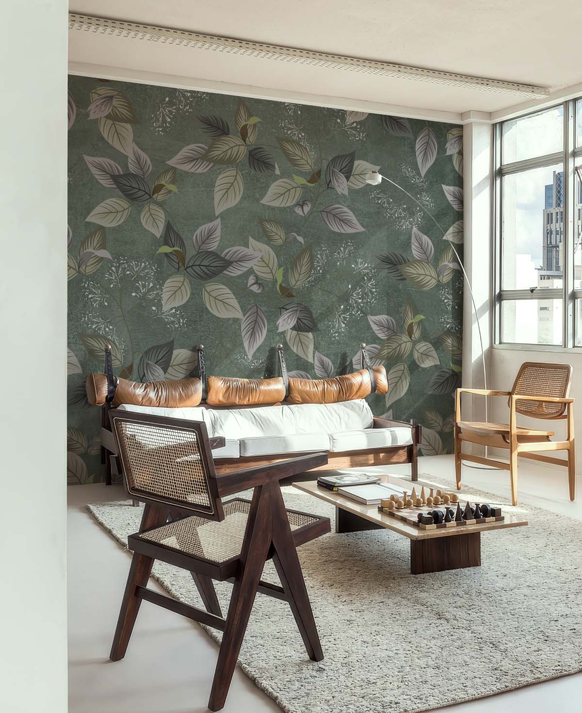 Leaf Tapestry, Botanical Harmony Mural mockup