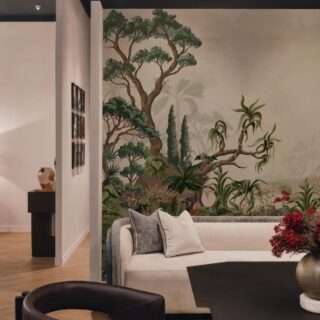 Verdant Echoes, A Whispering Forest Dream Wallpaper Mural mockup