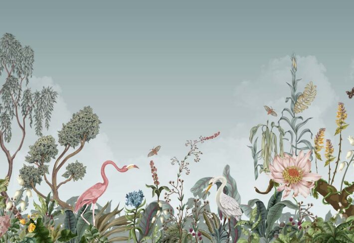Tropique Muse, Mint Green Wallpaper Mural