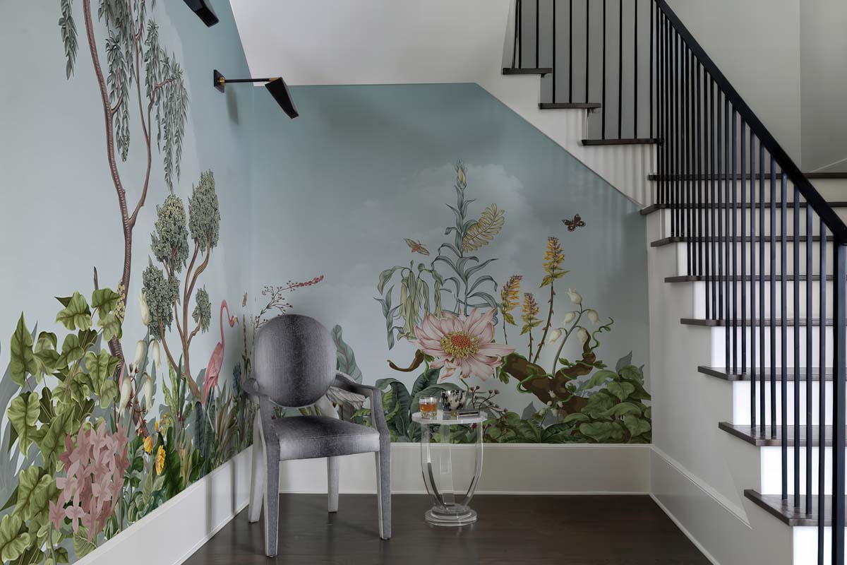 Tropique Muse, Mint Green Wallpaper Mural mockup