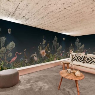 Tropique Muse, Midnight Blue Wallpaper Mural mockup