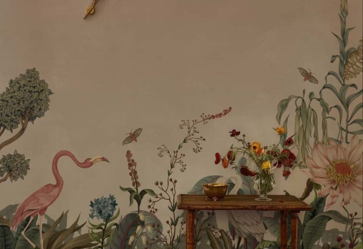 Tropique Muse, Pink Blush Wallpaper Mural mockup