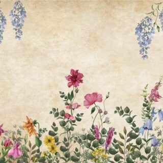Tropicana, Dark Cream Floral Tropics Wallpaper Mural