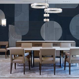 Silent Mirage, Modern Geometry Wallpaper Mural mockup