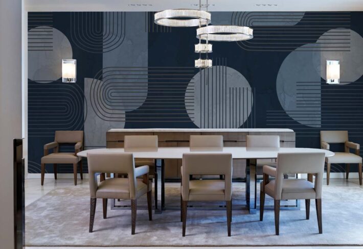 Silent Mirage, Modern Geometry Wallpaper Mural mockup